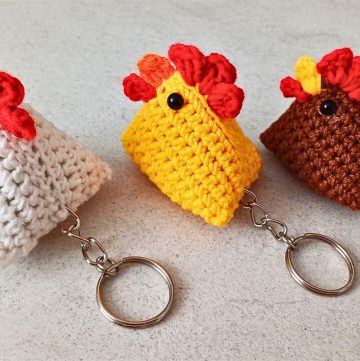Crochet Chicken Keychains for Bags, Keys, and Everyday Accessories
