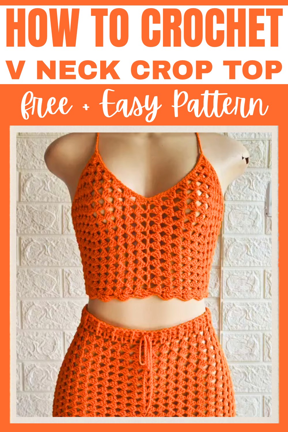 Crochet granny stitch v neck crop top