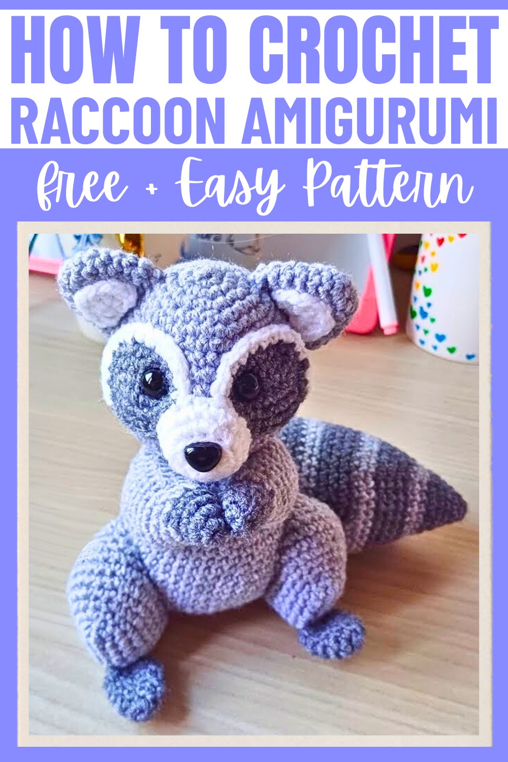 Crochet Raccoon Amigurumi Guide with Eye Patch Details