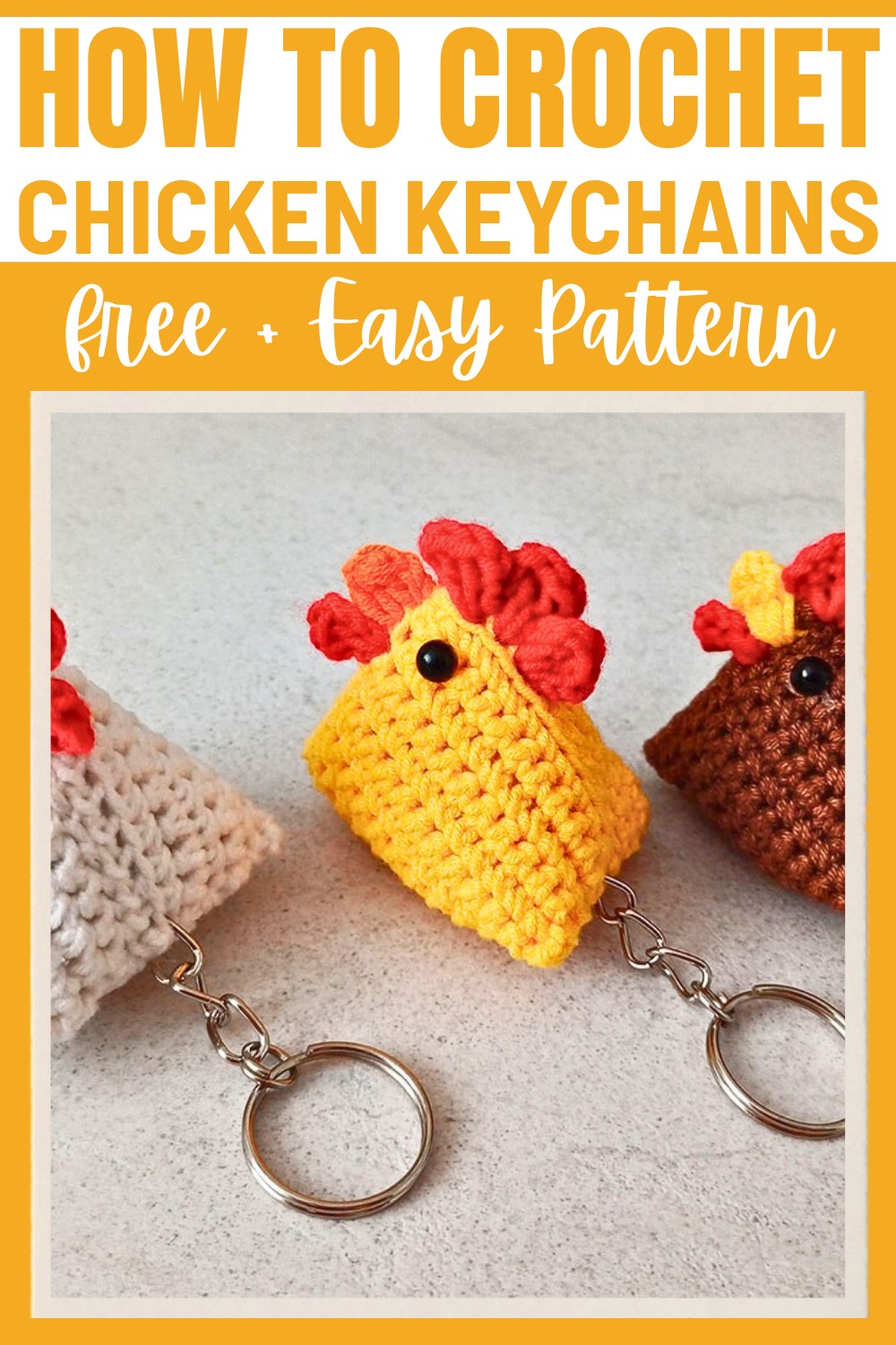 Crochet Chicken Keychains for Bags, Keys, and Everyday Accessories