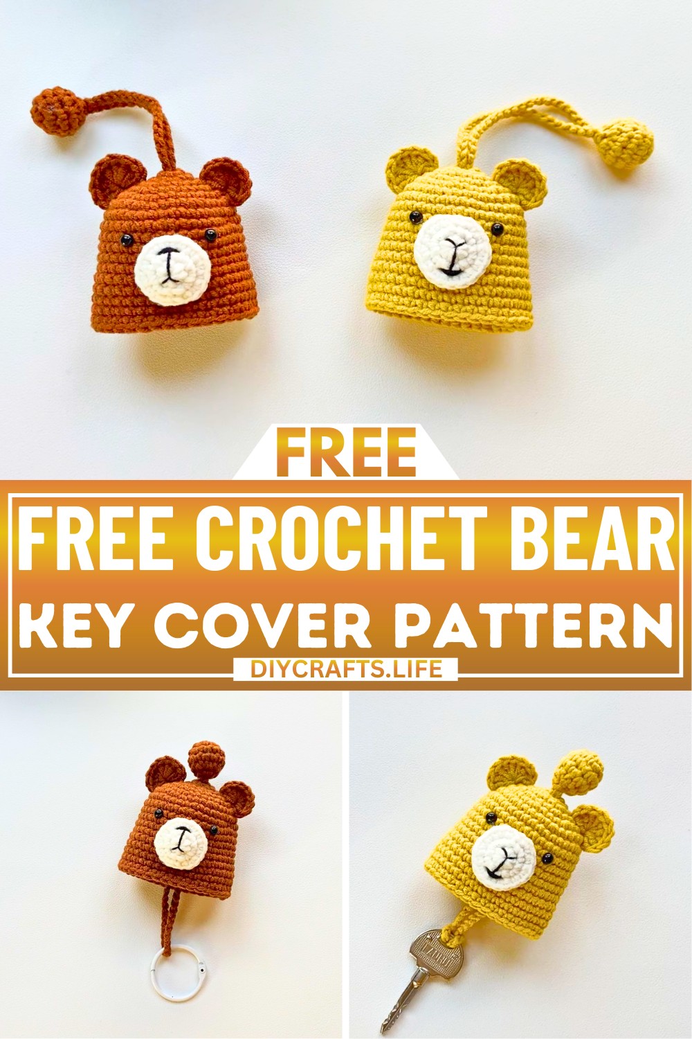 Free Crochet Bear Key Cover Pattern For Everyday Accessory