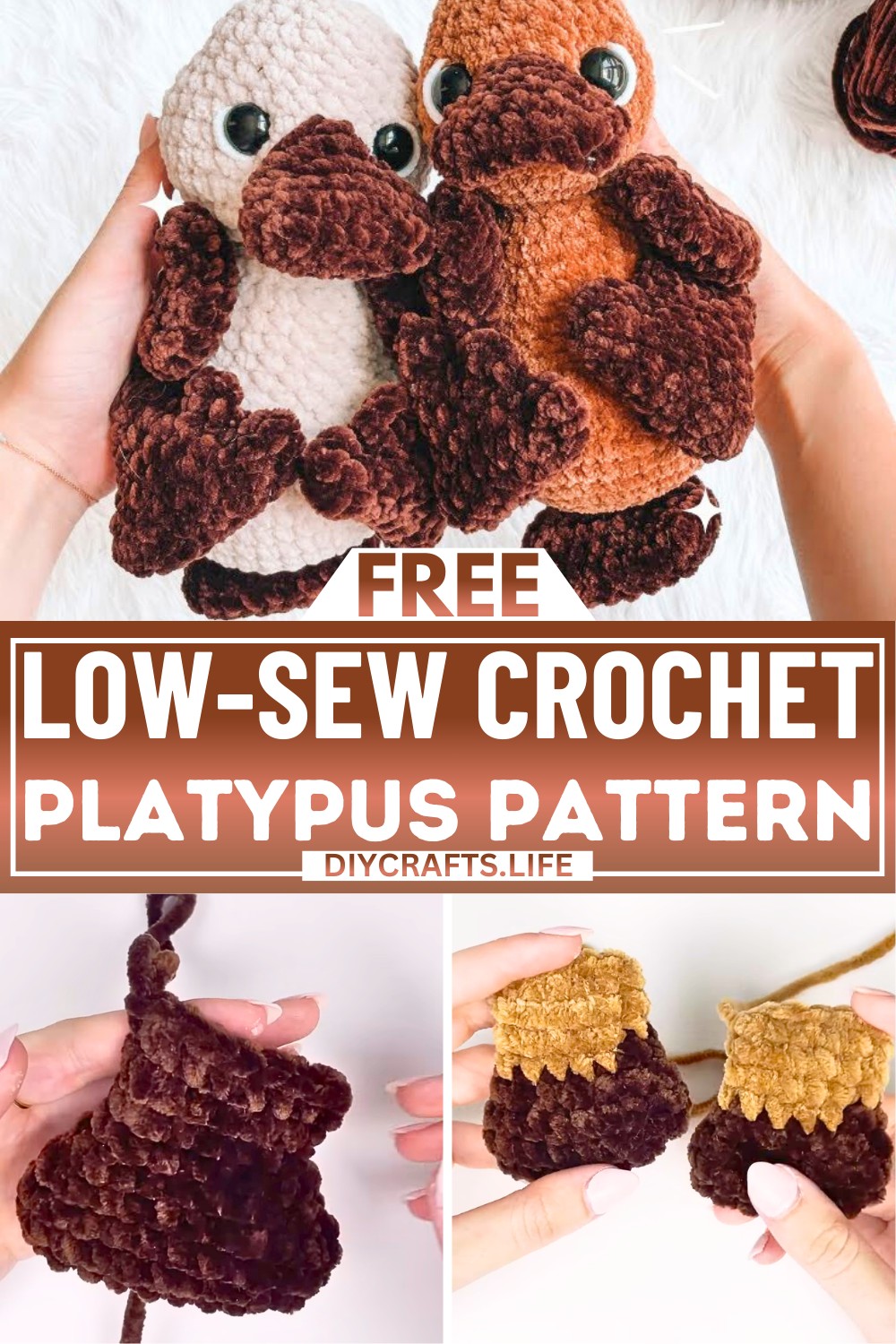 Low-Sew Crochet Platypus Pattern With Minimal Sewing Steps