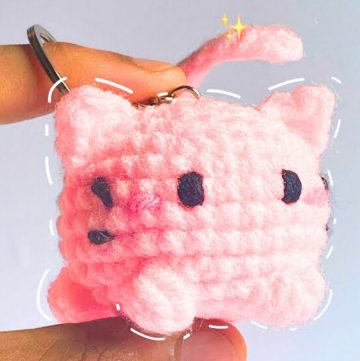 No-Sew Crochet Mochi Cat Tutorial for Keychains or Decor