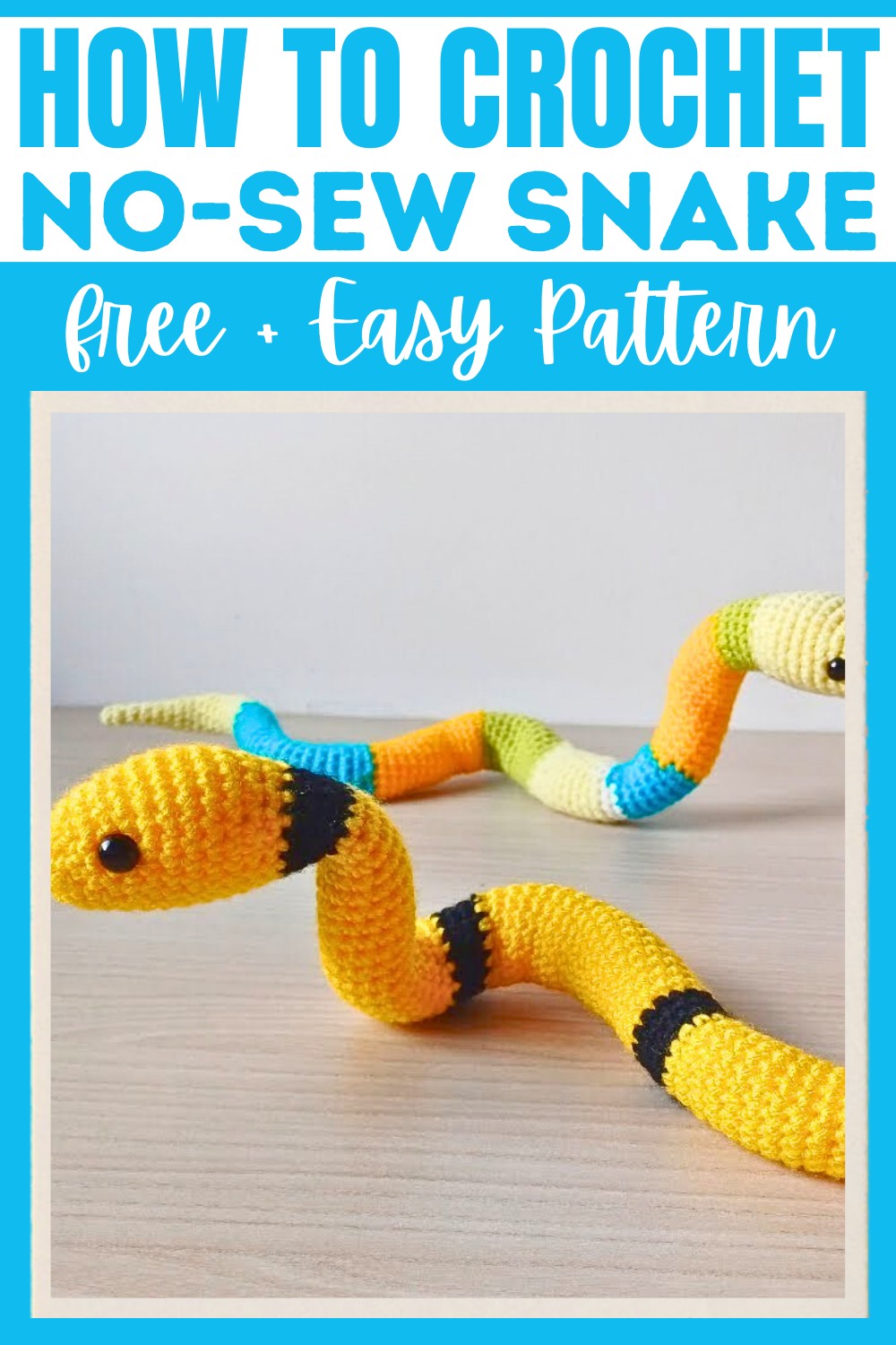 No-Sew Crochet Snake Amigurumi Pattern Free