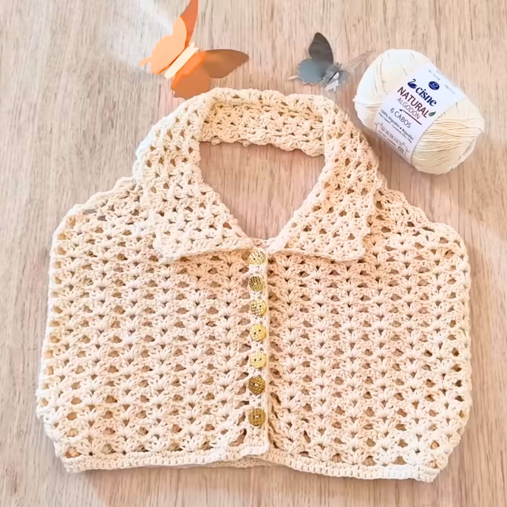 Easy Crochet Polo Crop Top Tutorial for Every Size - DIY Crafts