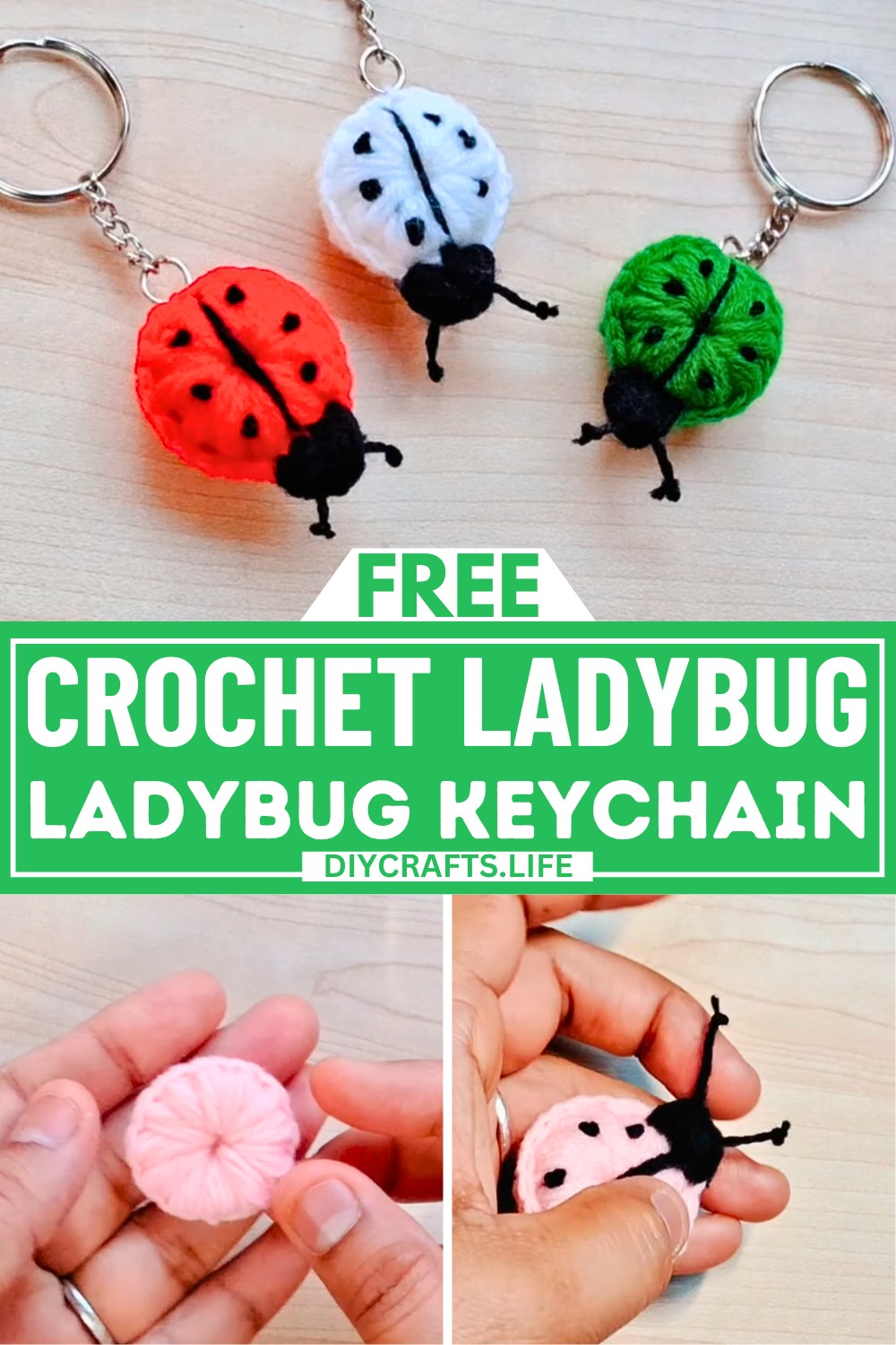 Simple Crochet Ladybug Keychain Pattern Free