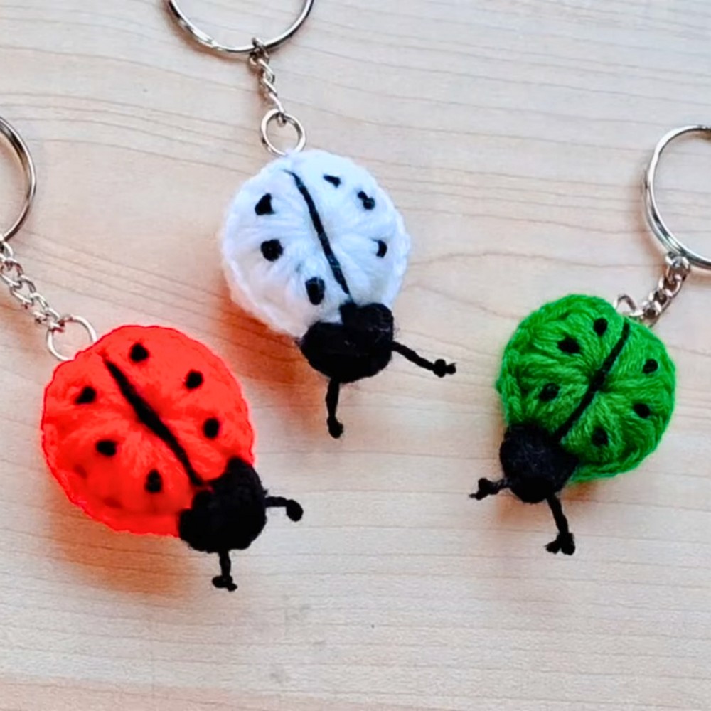 Simple Crochet Ladybug Keychain Pattern Free