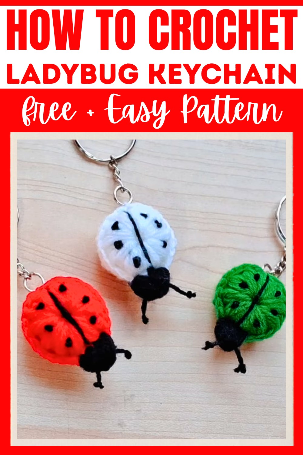 Simple Crochet Ladybug Keychain Pattern Free
