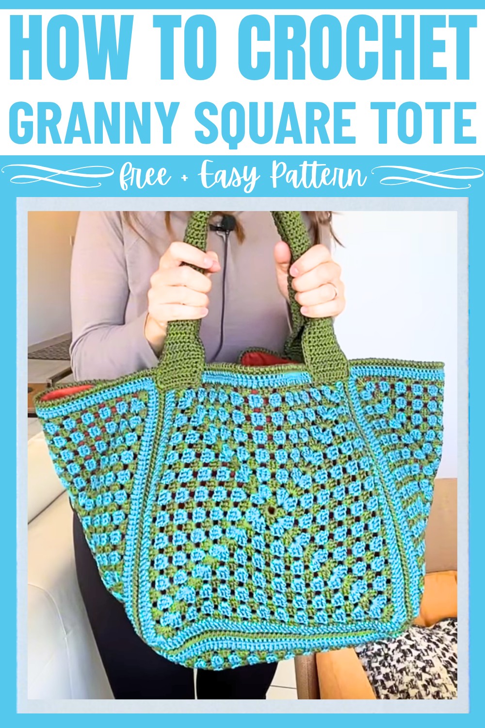 Crochet A Large Granny Square Tote