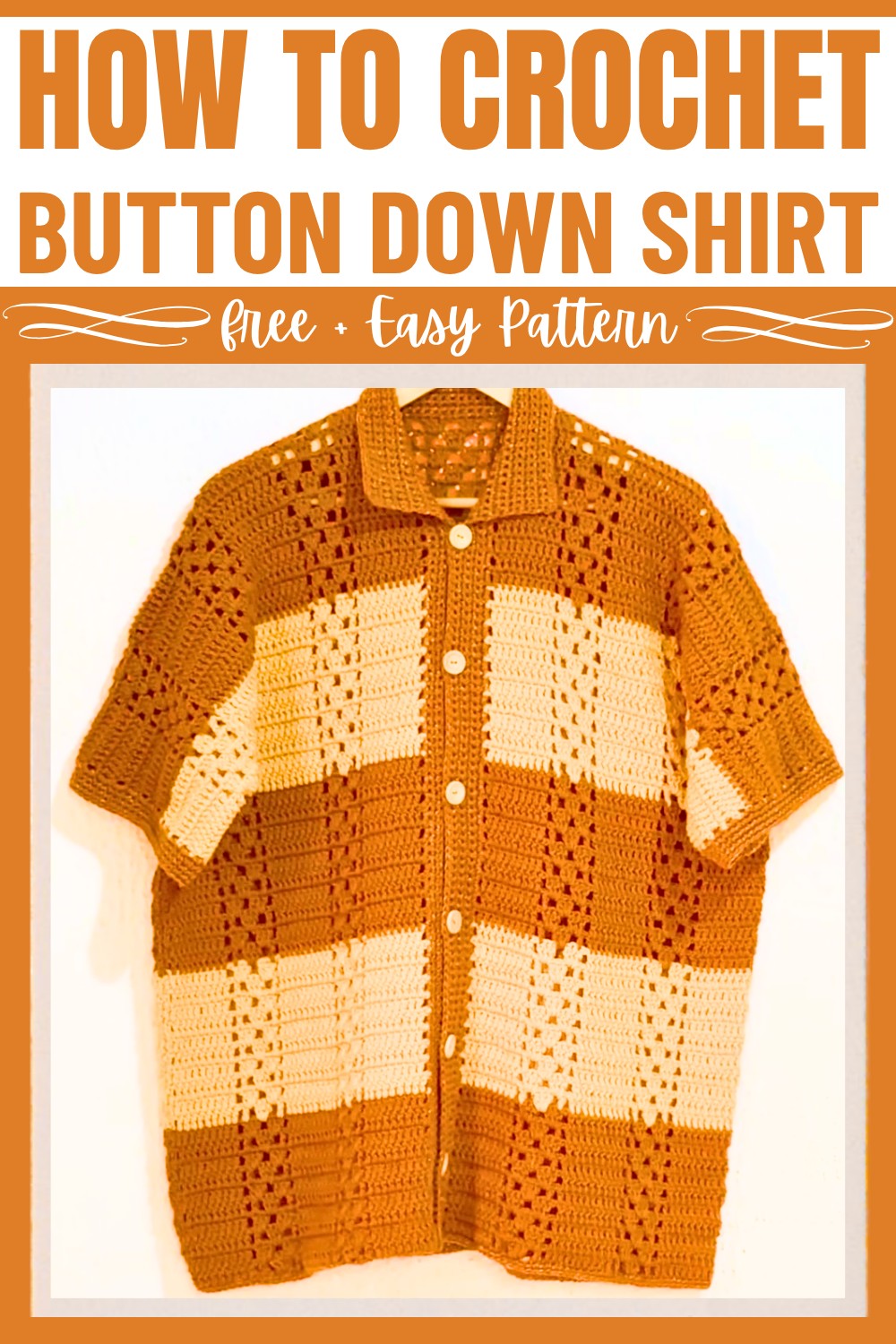Crochet Button Down Shirt With Elegant Pattern