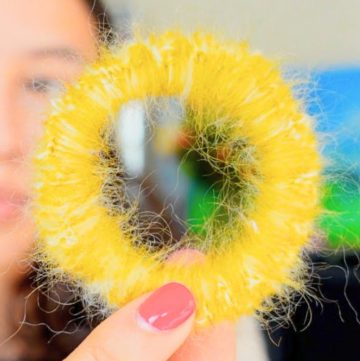 Crochet Caterpillar Scrunchie