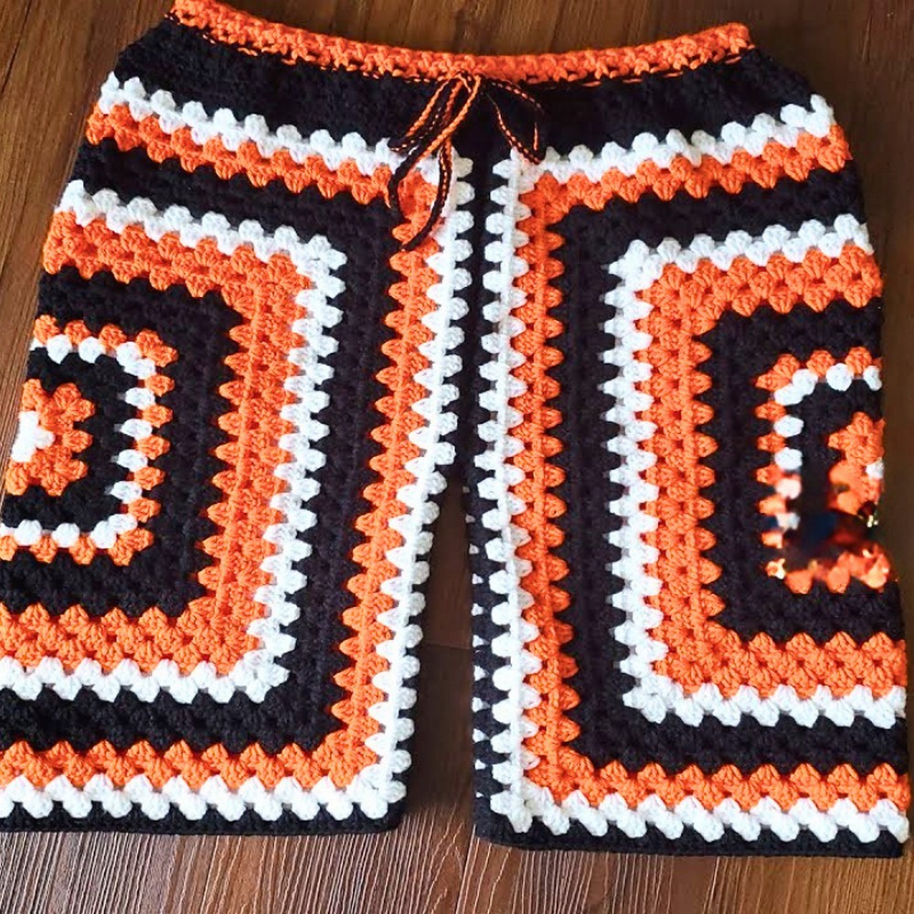 Crochet Granny Square Basketball Shorts Pattern Free