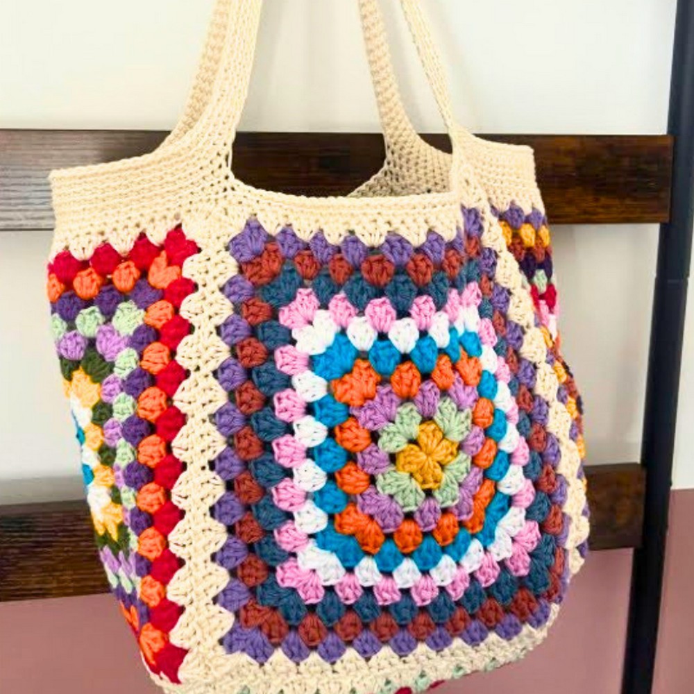 Crochet Granny Square Beach Bag Tutorial – Easy Design