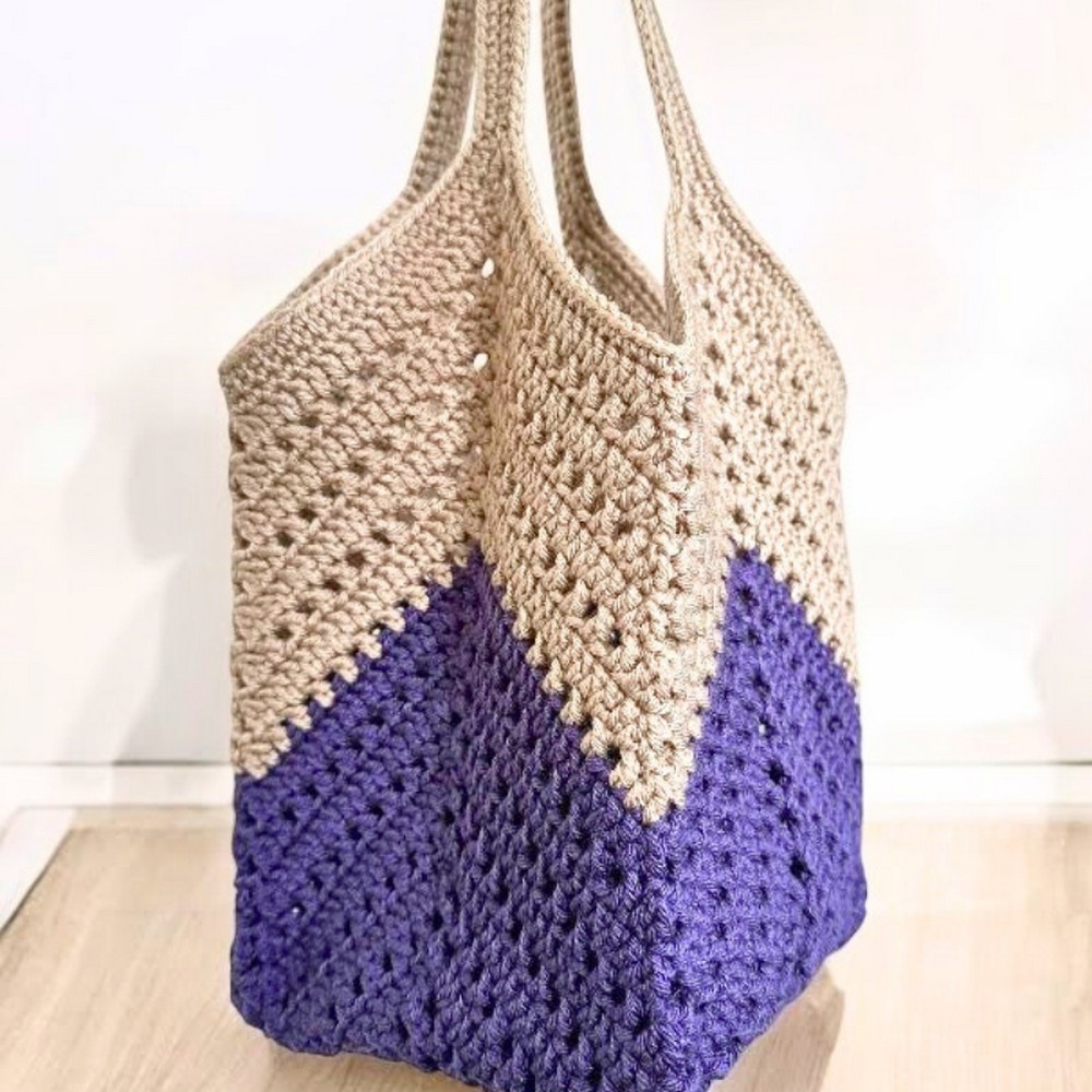 Crochet Granny Square Bottom Bag