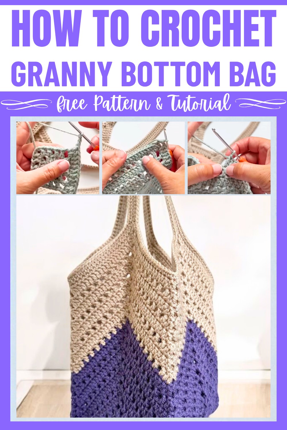 Crochet Granny Square Bottom Bag