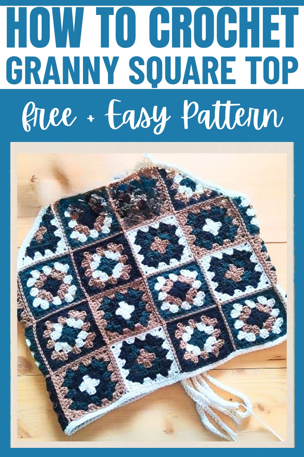 Crochet Granny Square Top Tutorial with Colorful Straps
