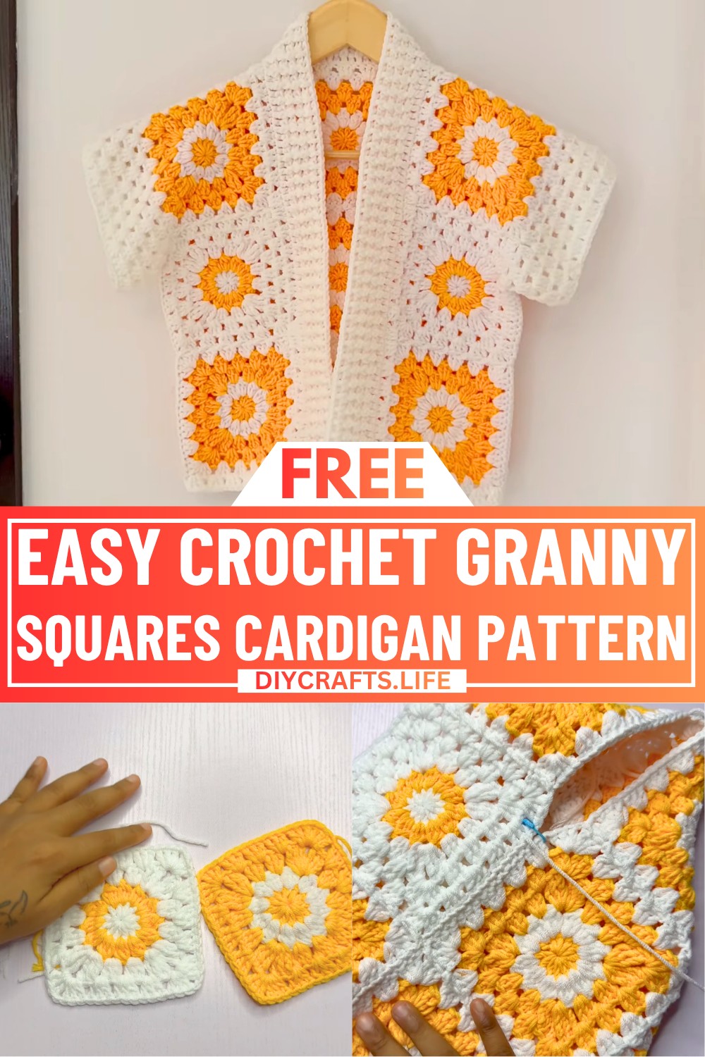 Crochet Granny Squares Cardigan Pattern with Cozy Design