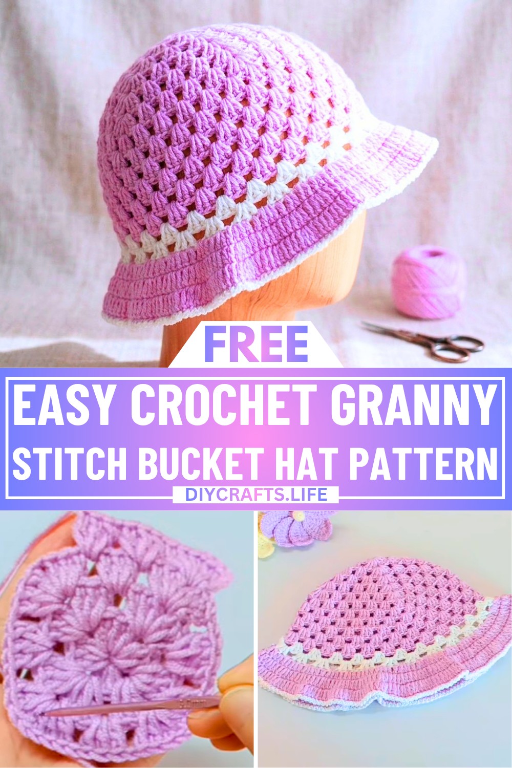 Stylish Granny Stitch Crochet Bucket Hat Pattern Free - DIY Crafts