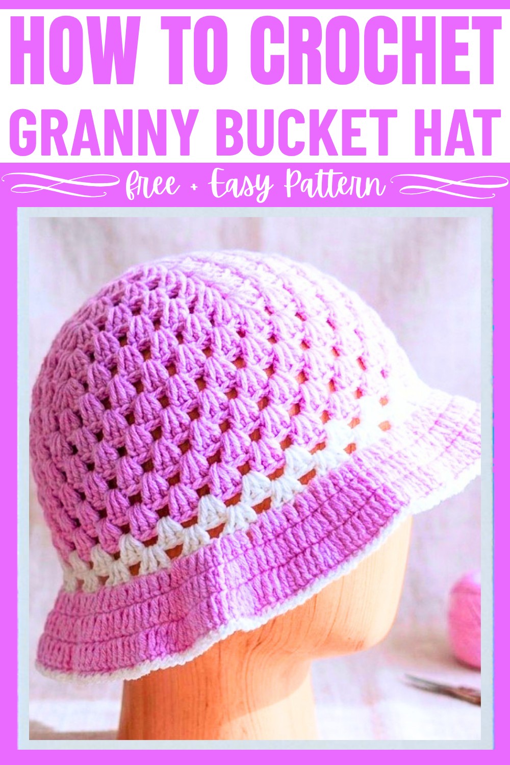 Stylish Granny Stitch Crochet Bucket Hat Pattern Free - DIY Crafts