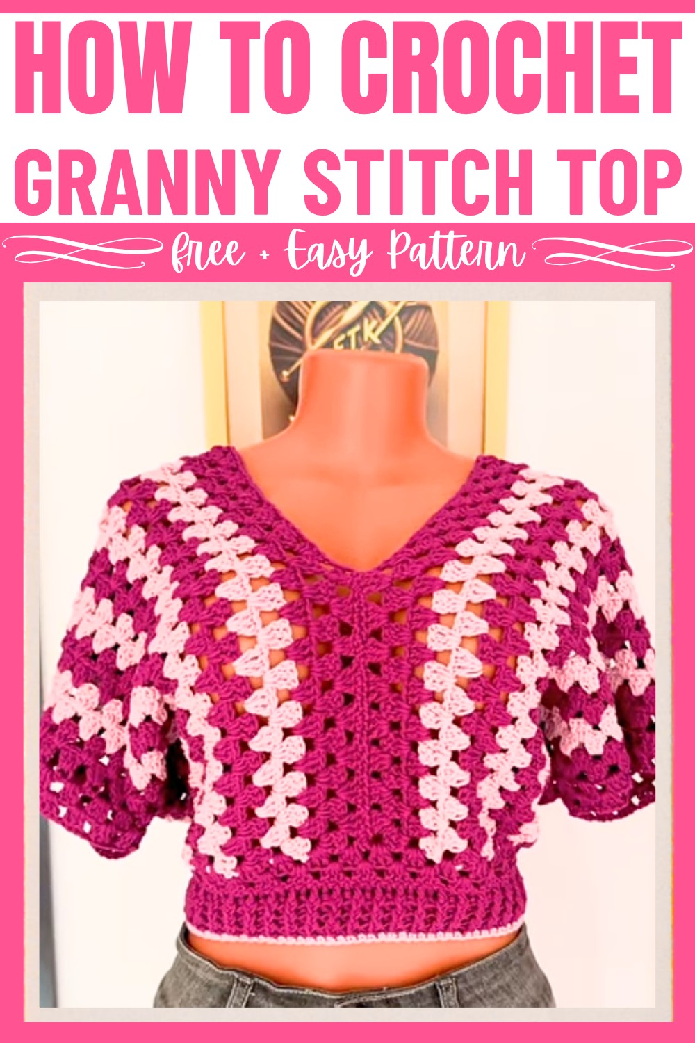 Crochet Granny Stitch Top With Stylish and Customizable Design
