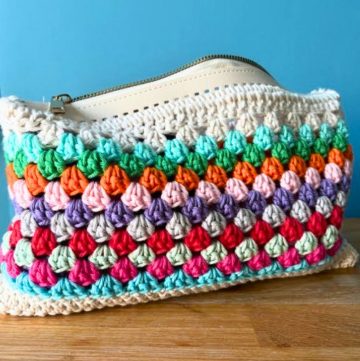Crochet Granny Stitch Zipper pouch