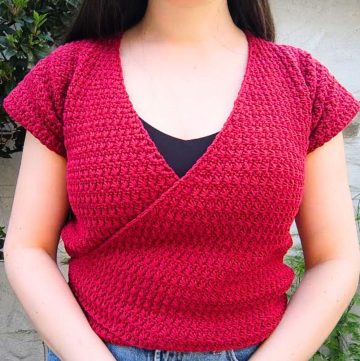 Crochet Star Stitch Wrap Top Pattern with Adjustable Ties