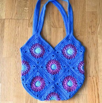 Crochet Tote Bag From Granny Squares