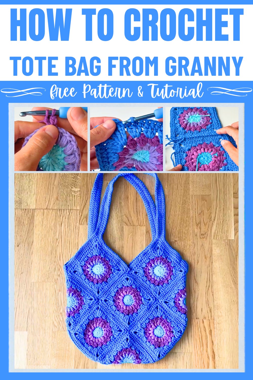 Crochet Tote Bag From Granny Squares