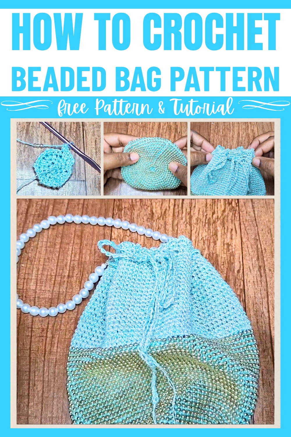Crochet beaded bag