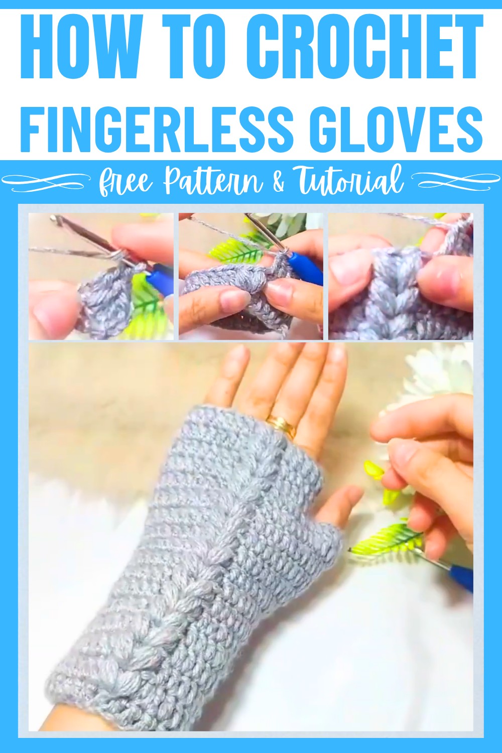 Easy Crochet Fingerless Gloves Tutorial with Puff Stitch Texture
