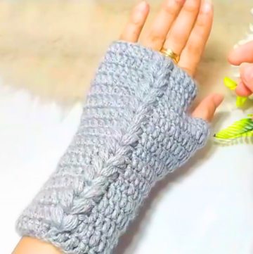 Easy Crochet Fingerless Gloves Tutorial with Puff Stitch Texture