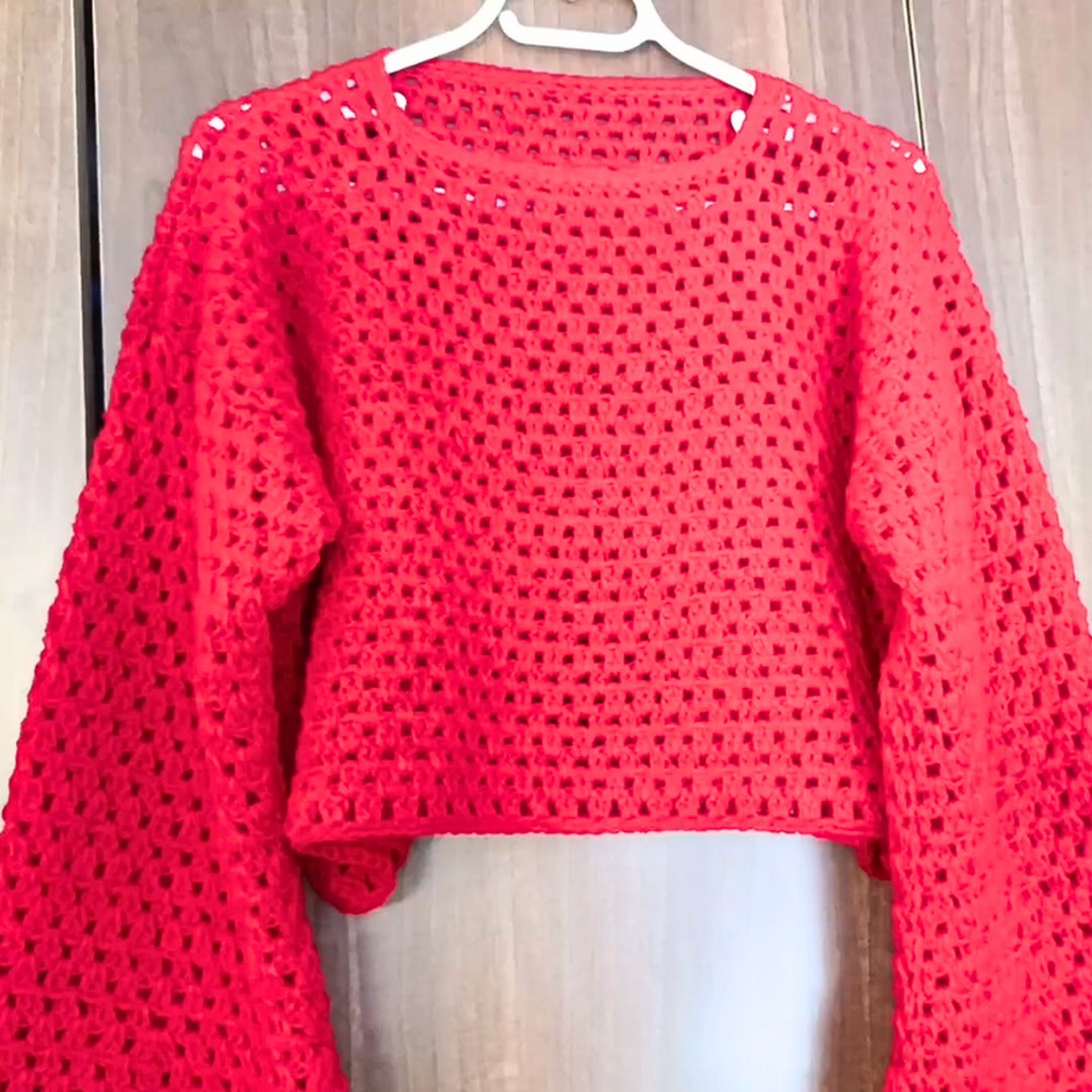 Easy Crochet Granny Stitch Bell Sleeve Top Tutorial