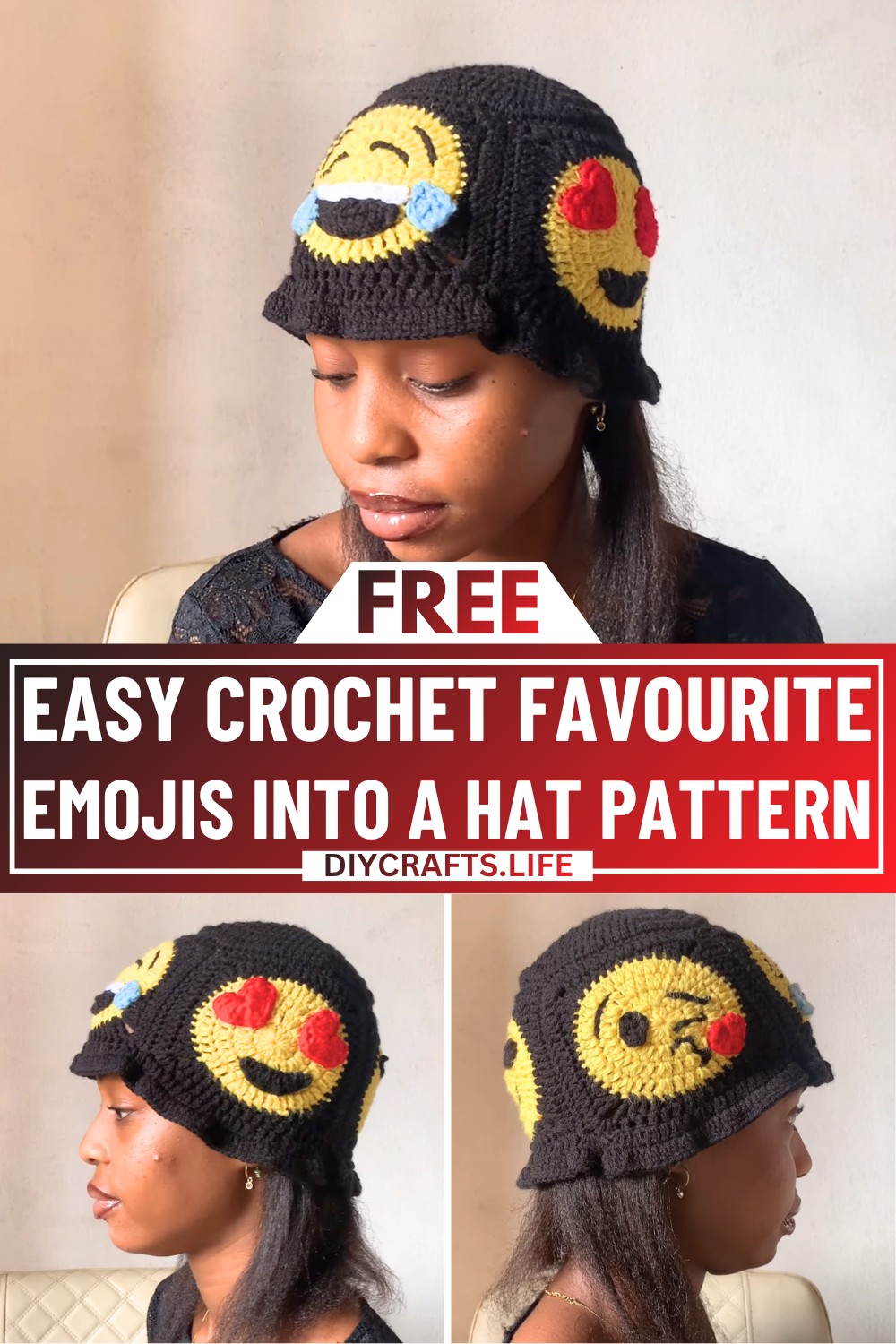 Favourite Emojis into a Crochet Hat