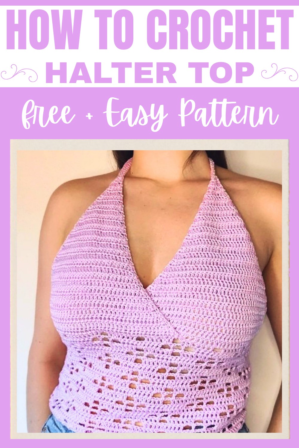 Free Crochet Filet Flowers Halter Top Tutorial