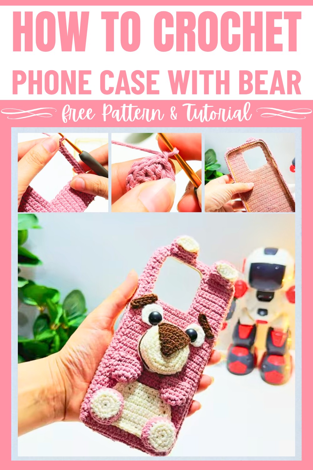 Free Crochet Phone Case with Teddy Bear Design