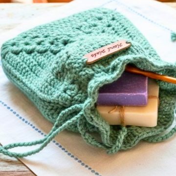 Granny Square Drawstring Bag Crochet Free Pattern