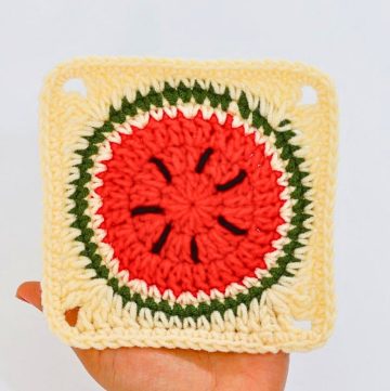 How to Crochet a Cute Watermelon Granny Square