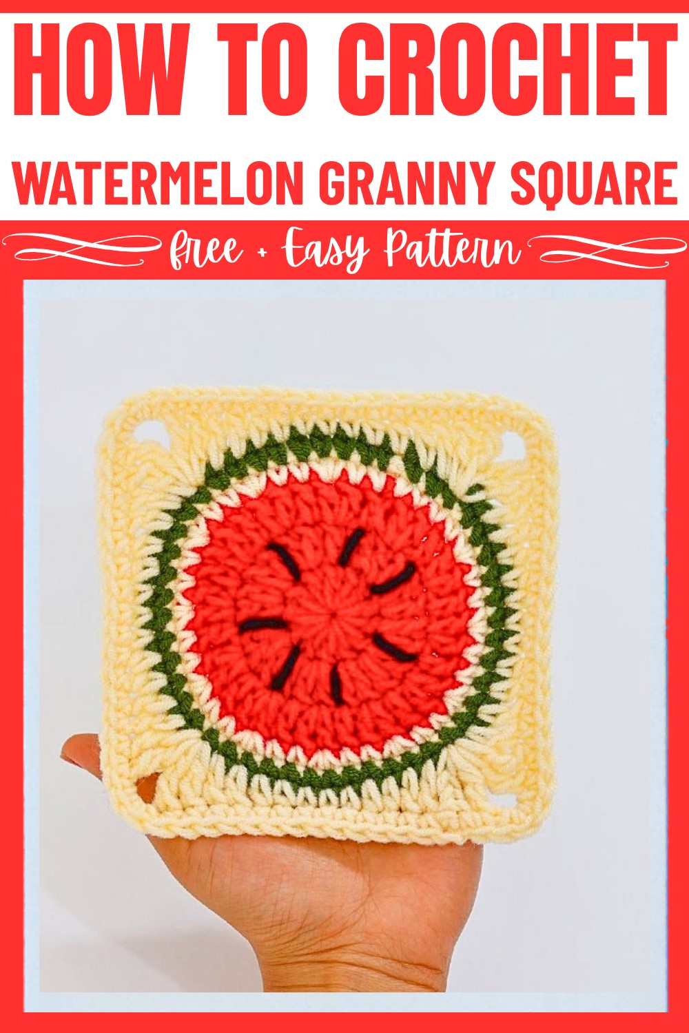 How to Crochet a Cute Watermelon Granny Square
