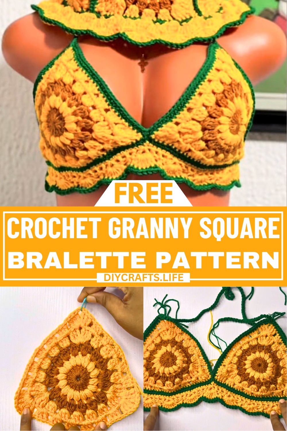 How to Crochet a Granny Square Bralette