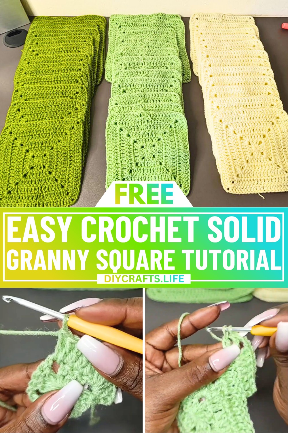 How to Crochet a Solid Granny Square