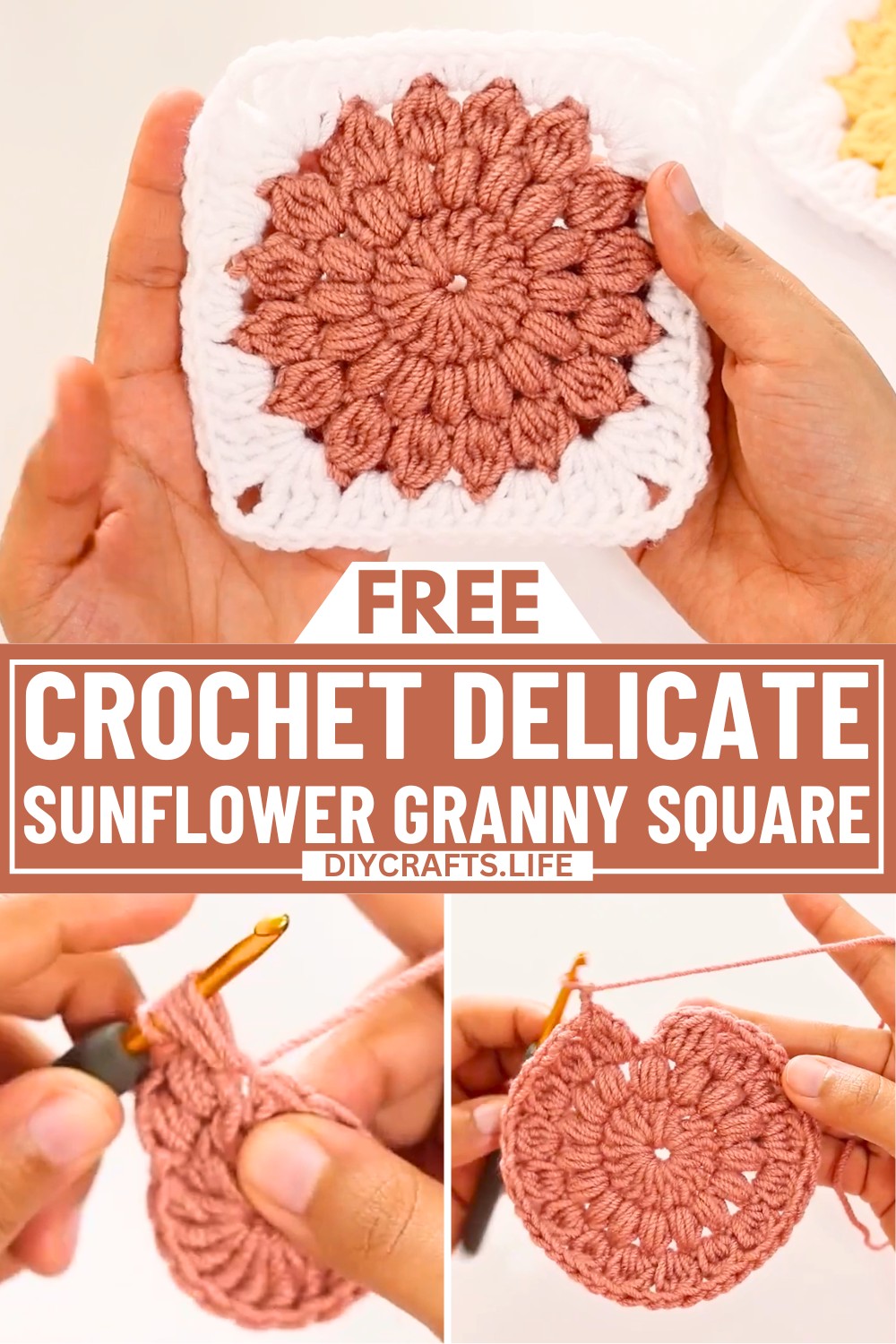 How to Crochet a Sunflower Granny Square