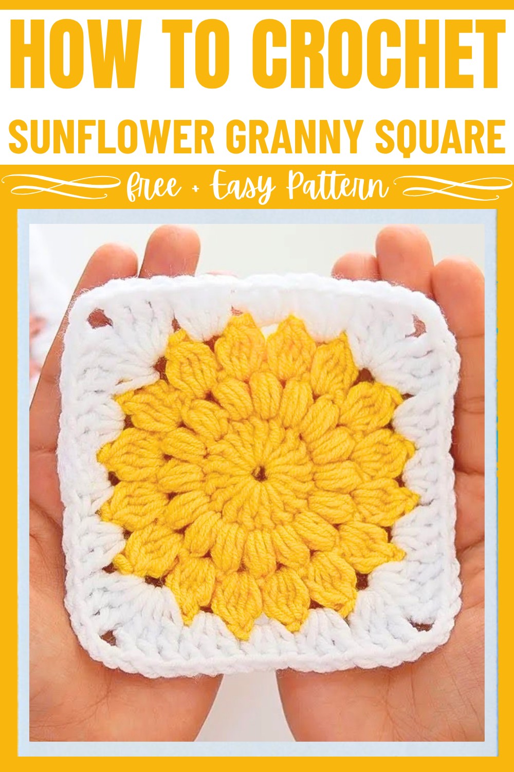How to Crochet a Sunflower Granny Square