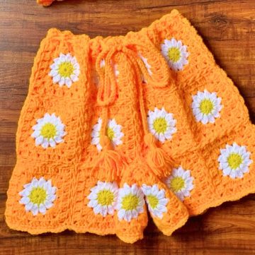 How to Make Stylish Granny Square Flower Crochet Shorts