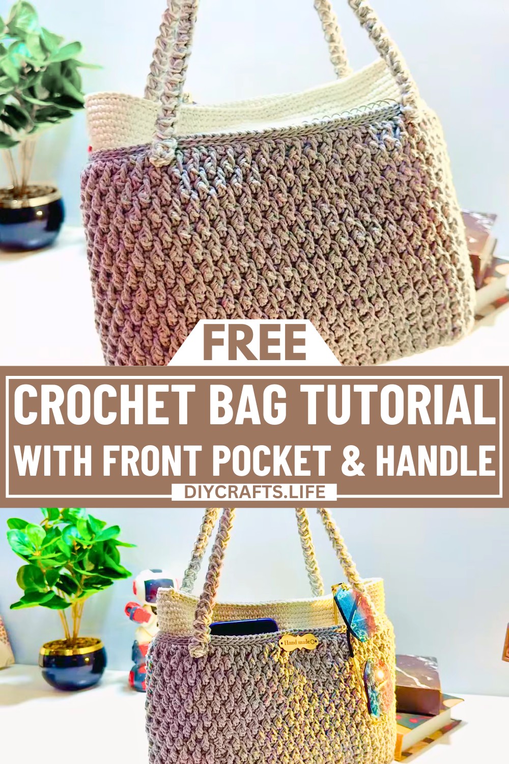 Luxury Crochet Bag Tutorial with Front Pocket and Elegant Handle