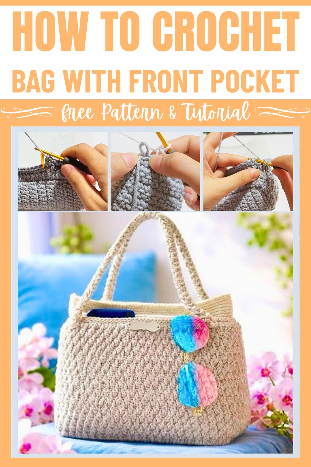 Luxury Crochet Bag Tutorial with Front Pocket and Elegant Handle