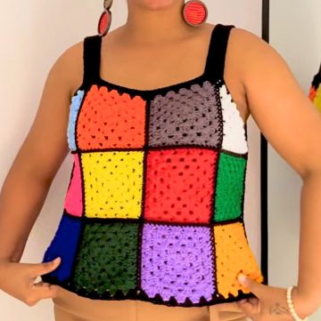 Stylish Granny Square Crochet Top Pattern For Beginner