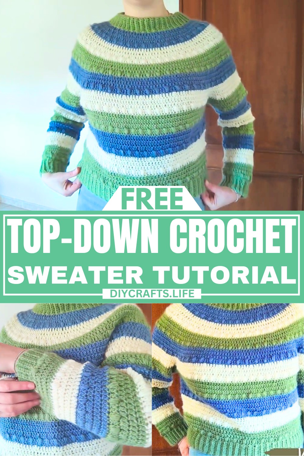 Top-Down Crochet Sweater Tutorial with Circular Yoke