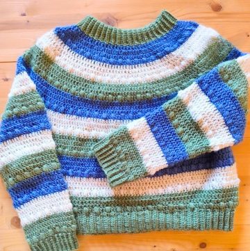 Top-Down Crochet Sweater Tutorial with Circular Yoke