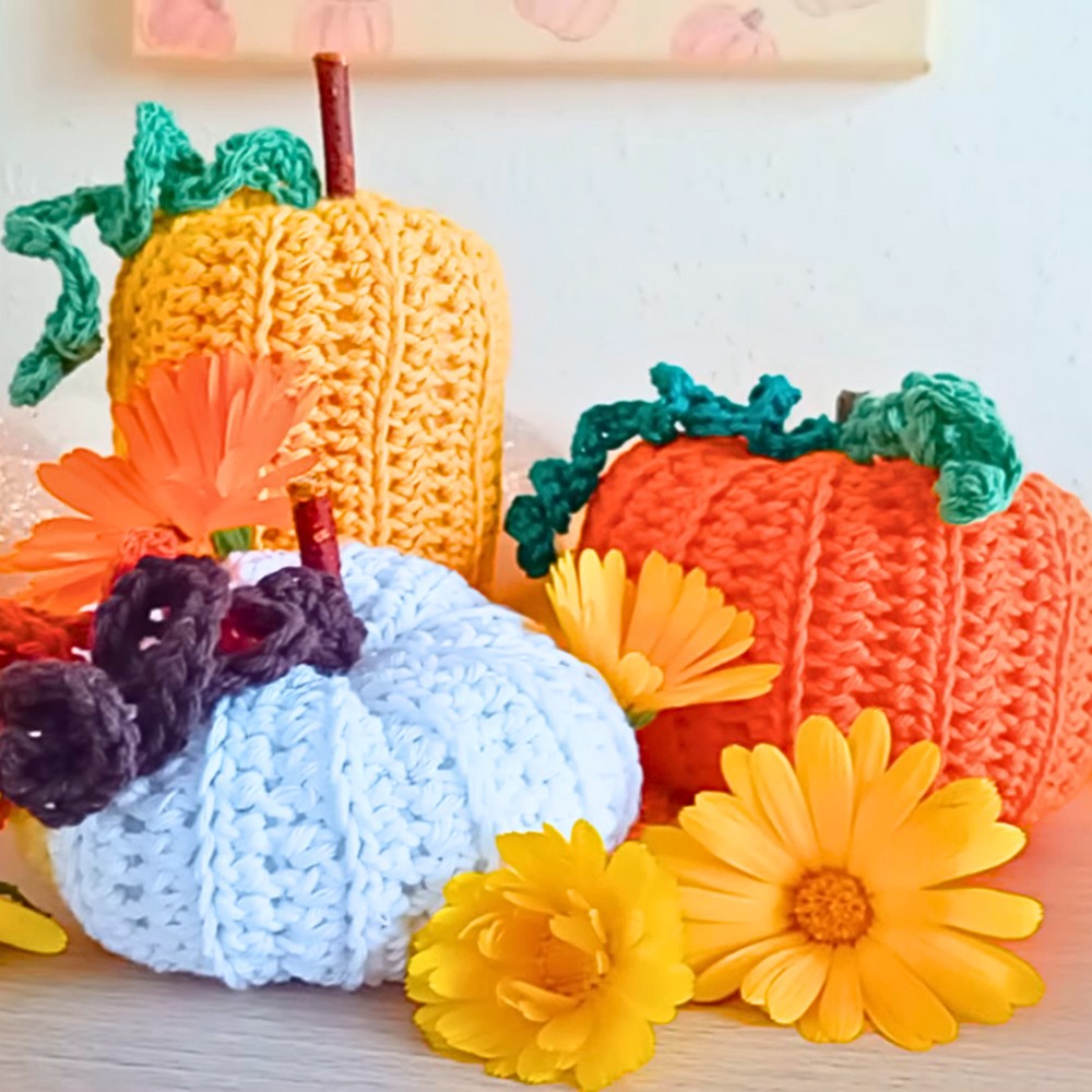 Beginner-Friendly Crochet Pumpkins with 3 Easy Shapes: Tall, Round & Flat.