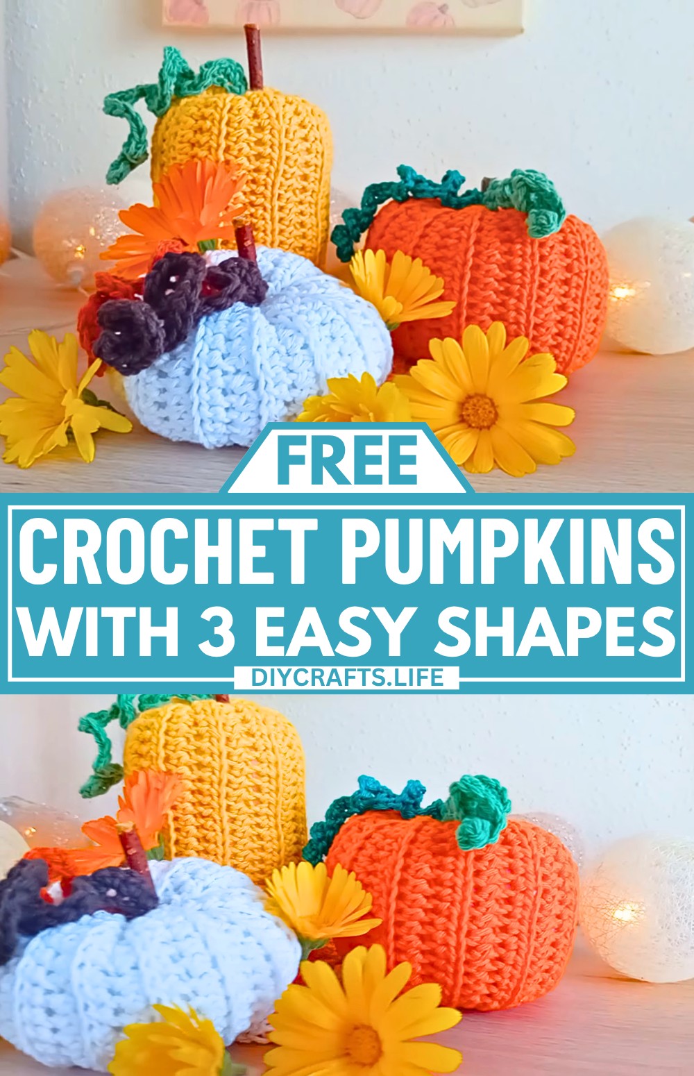Beginner-Friendly Crochet Pumpkins with 3 Easy Shapes: Tall, Round & Flat.